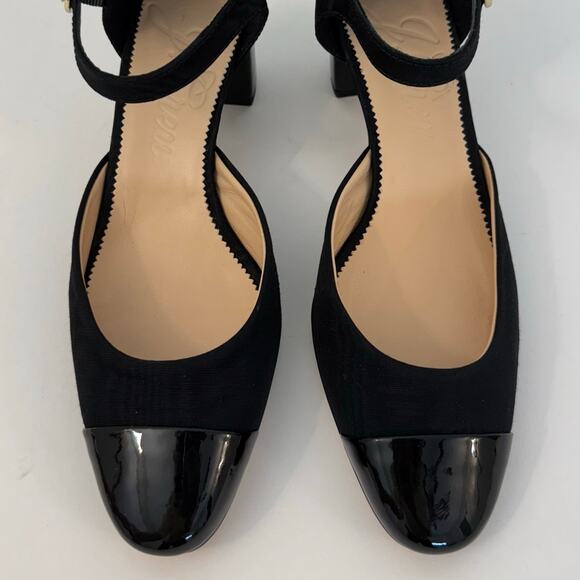 J. Crew Mille Ankle Stap Heels Mary Jane Moire Leather Black Size Size 7.5 - Picture 3 of 13